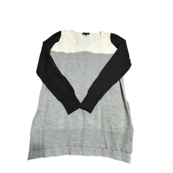 🍄Ann Taylor Color-block Tunic Merino Wool Blend Sweater Size M - Picture 2 of 7